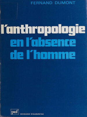 cover image of L'Anthropologie en l'absence de l'homme